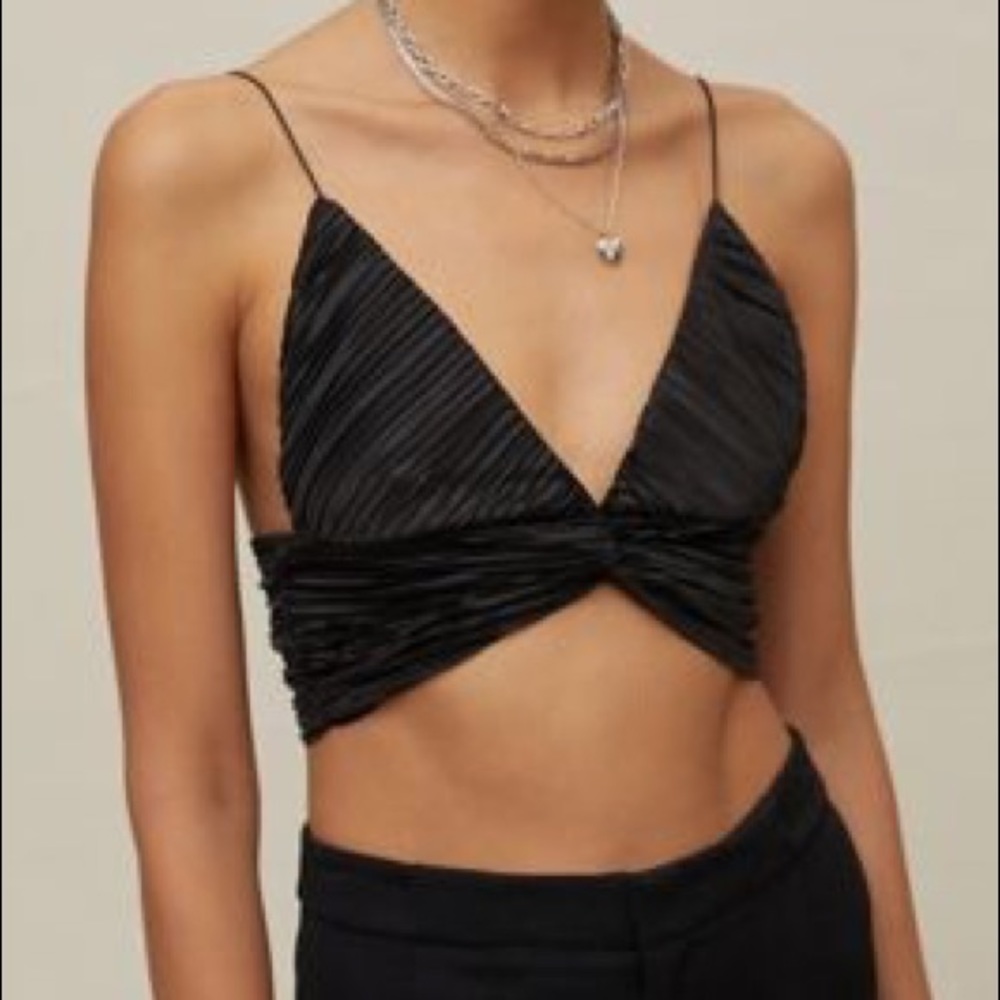 UO Twist Front Accordian Pleat Top